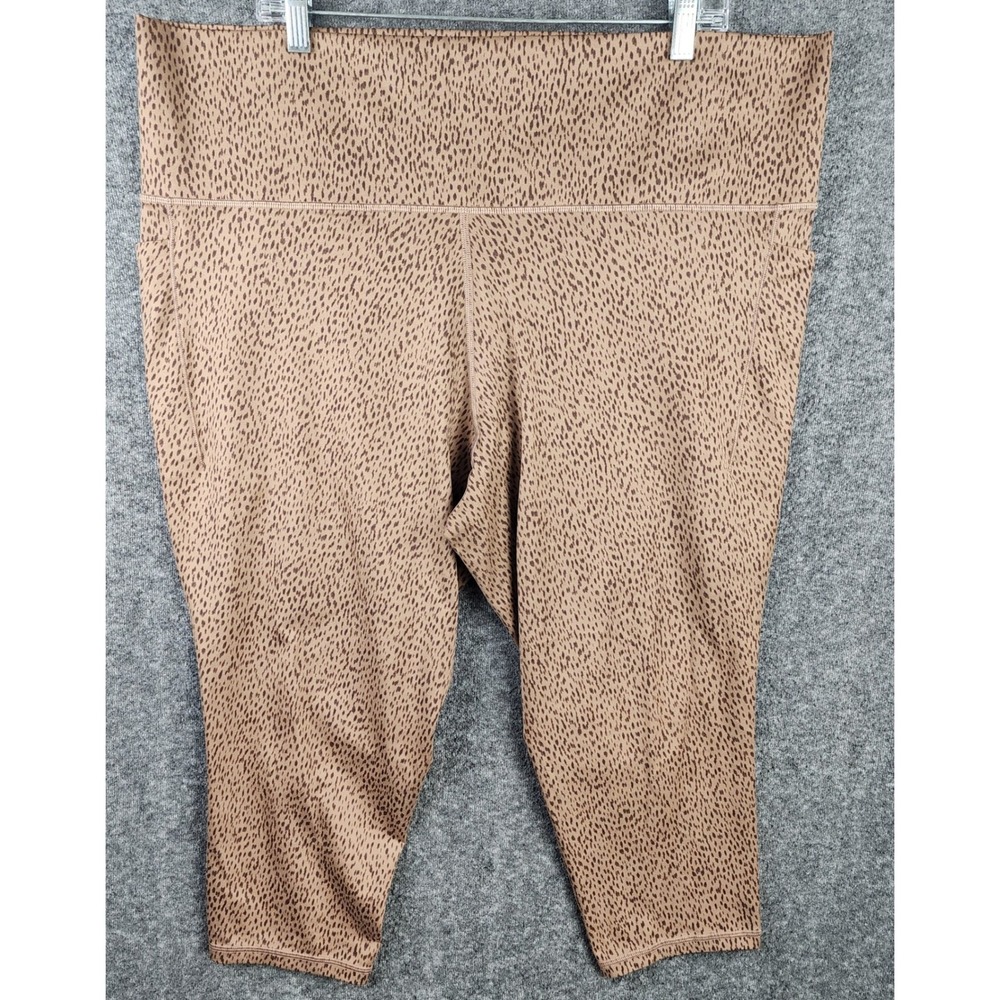 Athleta Leggings Womens 3X Salutation Stash Pocket II 7/8 Tight Brown EUC